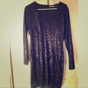 Sequin long sleeve dress